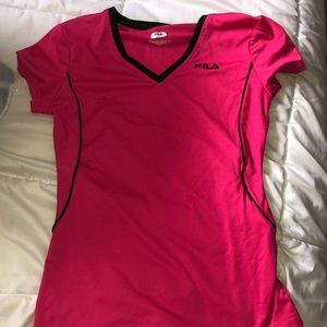 Fila pink v neck running tee